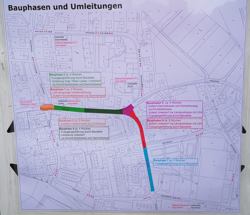 Unterer Teil der Infotafel zur Baustelle